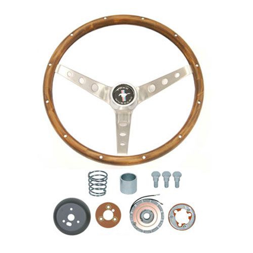 Holzlenkrad Grant inkl. Nabe & Mustanghupenknopf, 68-73 Holzlenkrad Grant inkl. Nabe & Mustanghupenknopf, 68-73