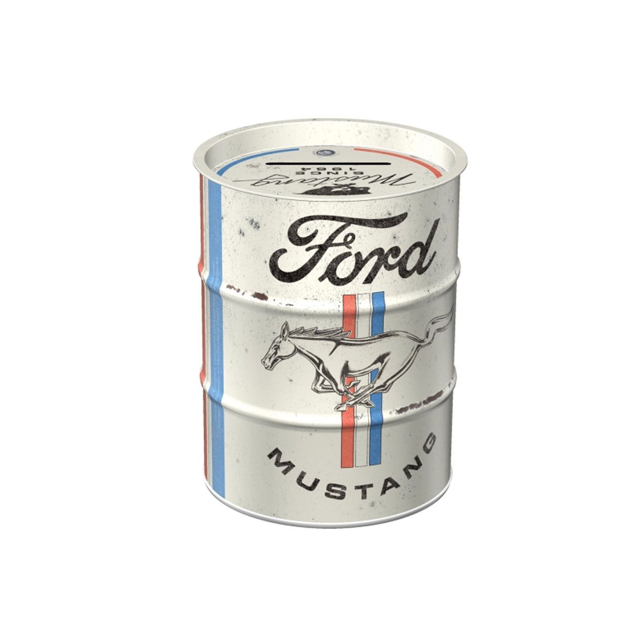 Ölfass Spardose mit Mustang Logo