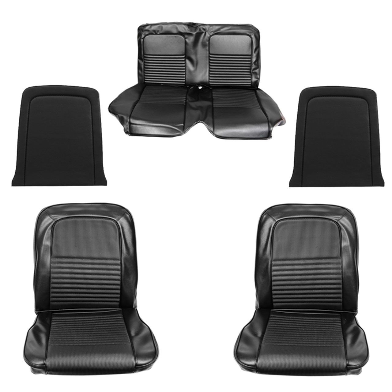 Sitzbezugsatz Deluxe, 67 Cabriolet, Schwarz (Black)