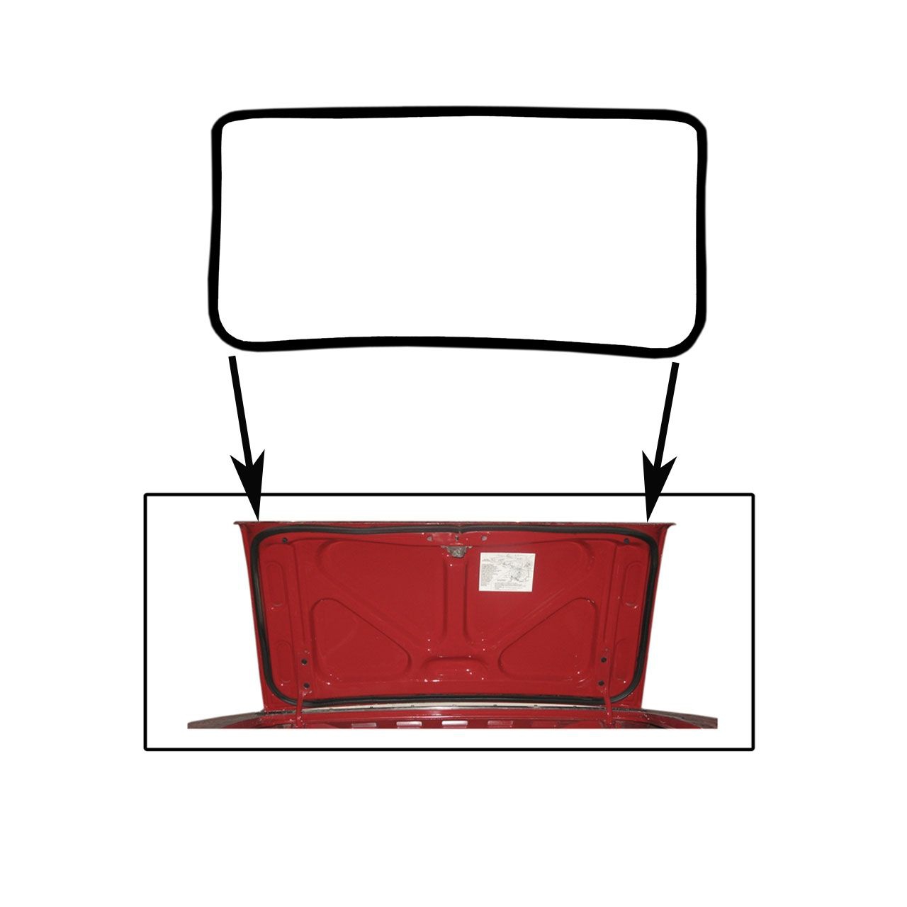 Dichtung für Kofferdeckel, 65-70, Coupe & Cabrio, A-Qualität Dichtung für Kofferdeckel, 65-70, Coupe & Cabrio, A-Qualität