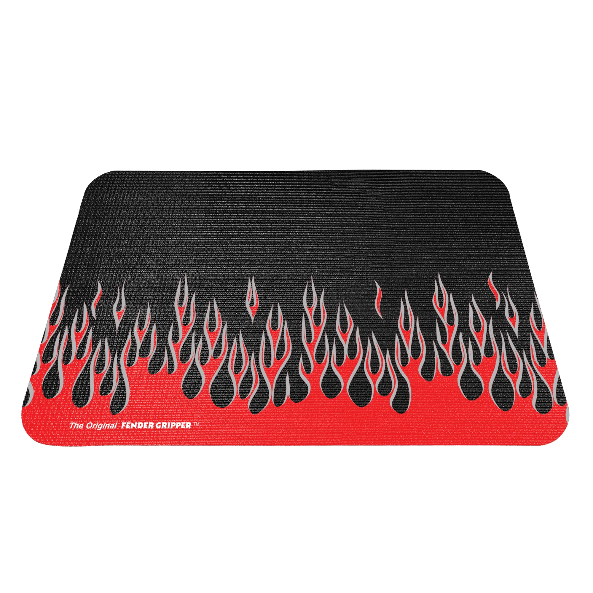 Kotflügelschoner mit - Red & Silver Flames - Logo, Stück