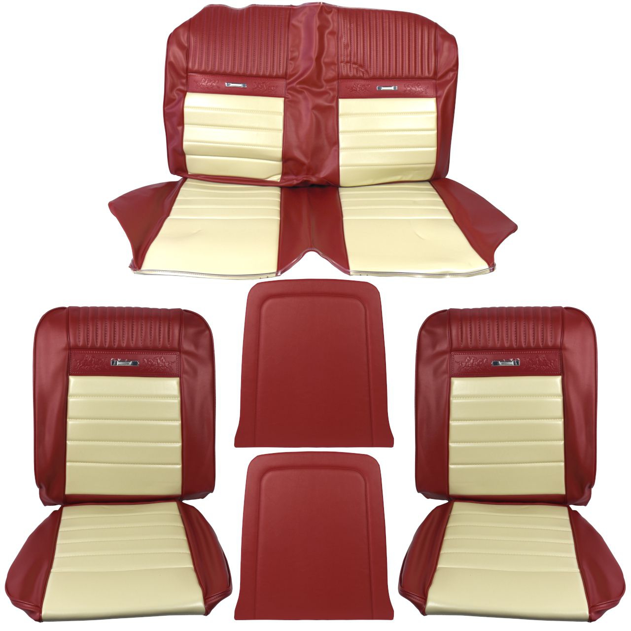 Sitzbezugsatz Pony, 65 Coupe, Rot/Weiß (65 Red/White)