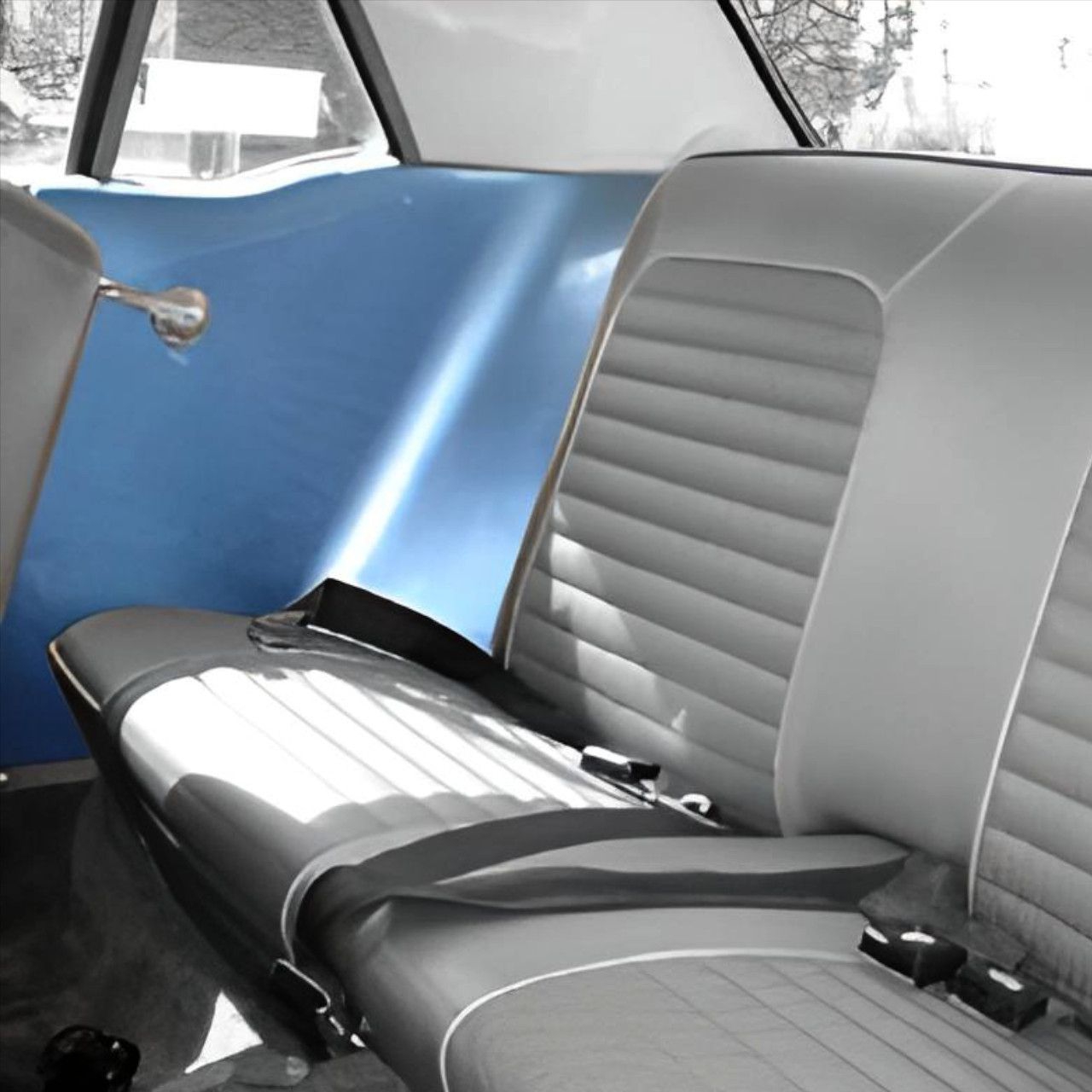 Bezug Seitenwandverkleidung 66-68 Coupe, Mittelblau