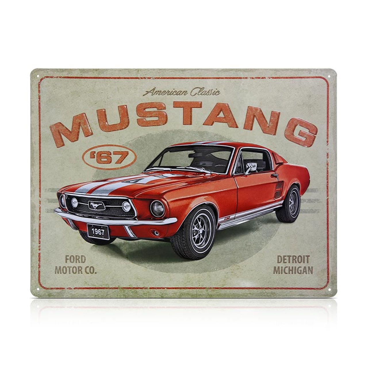 Blechschild Mustang Fastback GT 67 Rot Blechschild Mustang Fastback GT 67 Rot