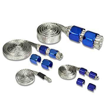 Schlauchüberzugset V2A mit blauen Klemmen