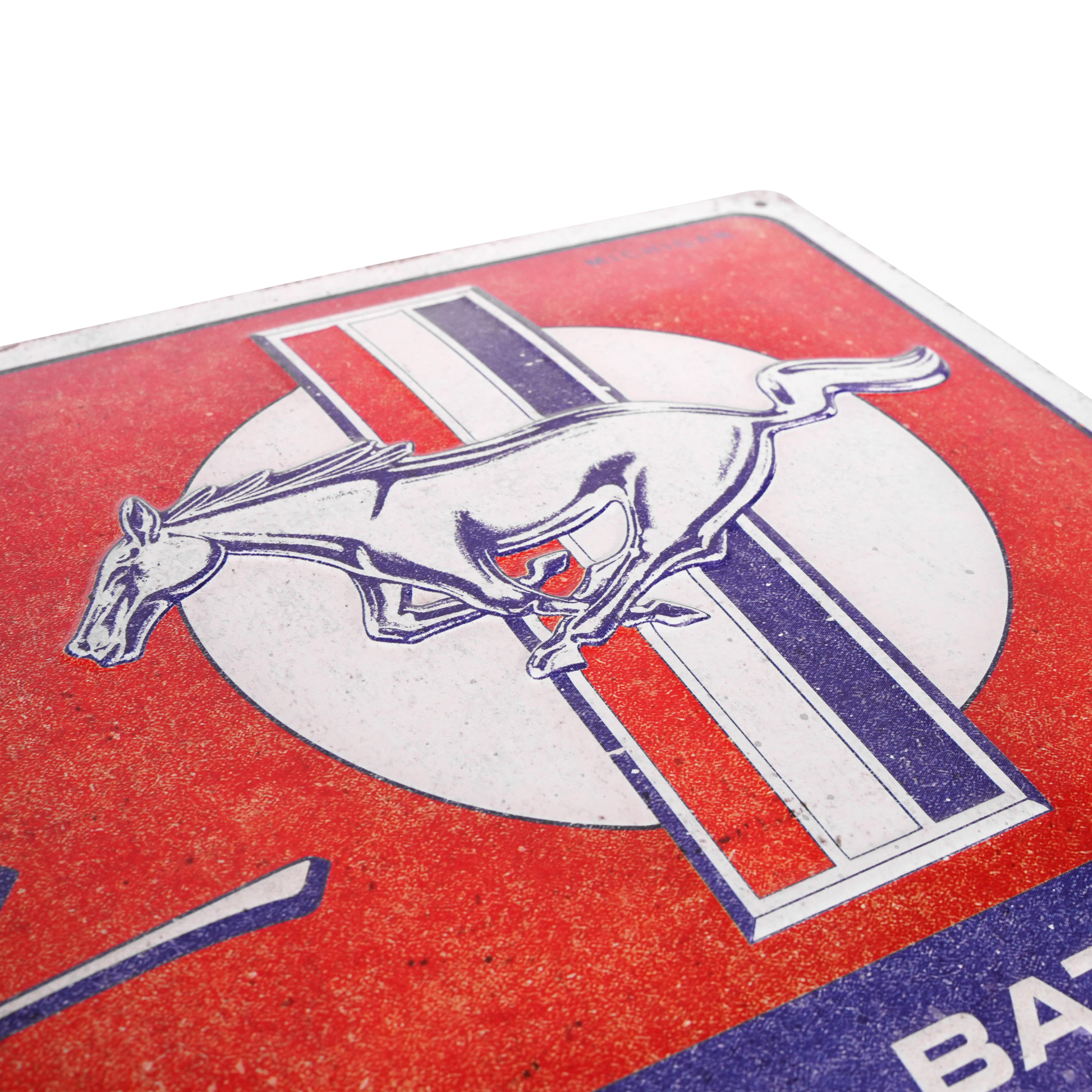 Ford Mustang Blechschild Horse & Stripes Logo