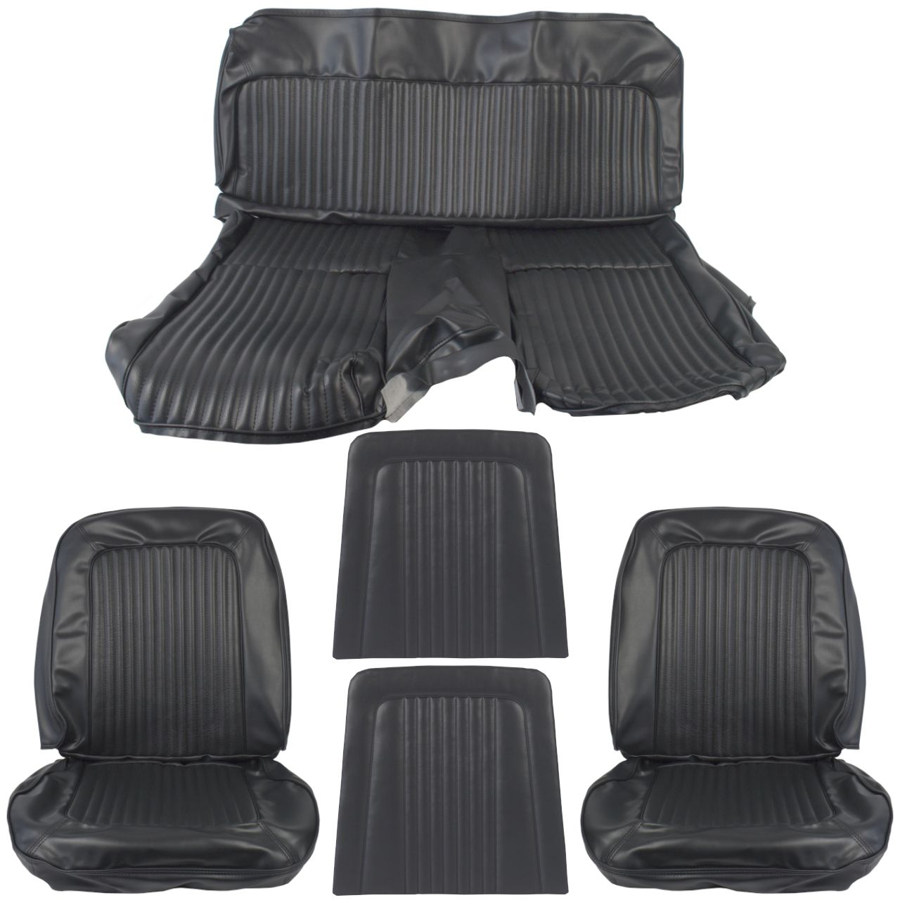 Sitzbezugsatz Standard, 68 Fastback, Schwarz (Black)