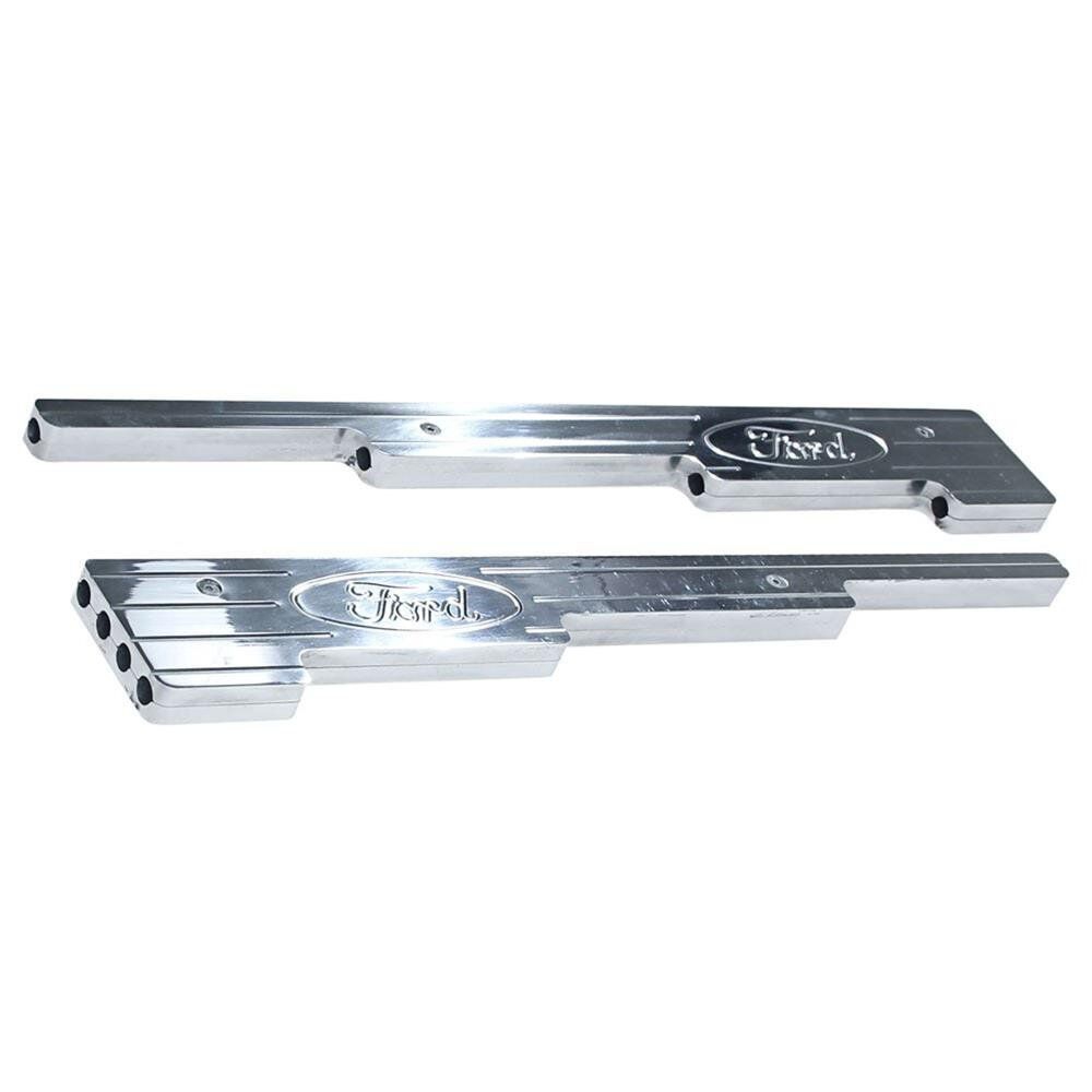 Zündkabelleisten, Aluminium, Poliert mit Ford Logo