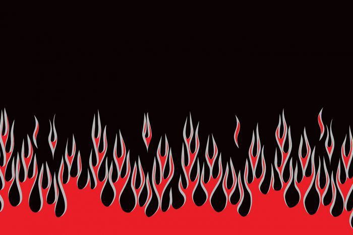 Kotflügelschoner mit - Red & Silver Flames - Logo, Stück Kotflügelschoner mit - Red & Silver Flames - Logo, Stück