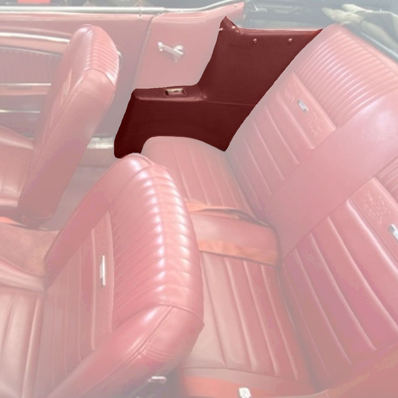 Bezug für Seitenwandverkleidung hinten 66-67 Cabrio, Dunkelrot