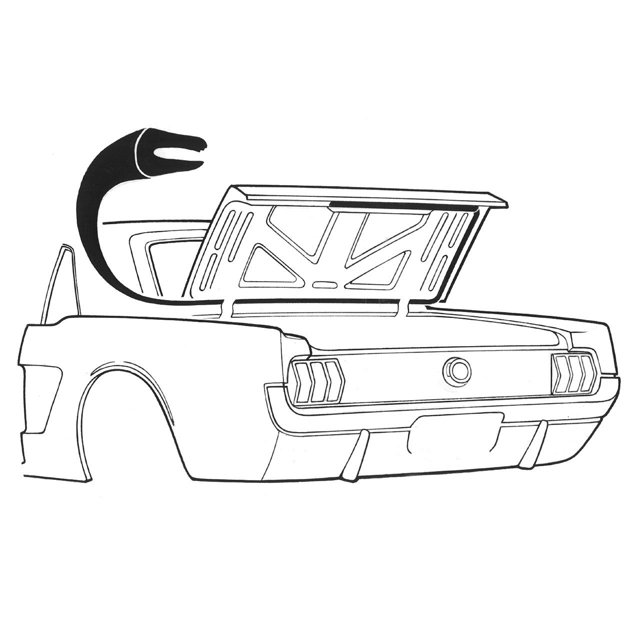 Dichtung für Kofferdeckel, 65-70, Coupe & Cabrio, A-Qualität Dichtung für Kofferdeckel, 65-70, Coupe & Cabrio, A-Qualität