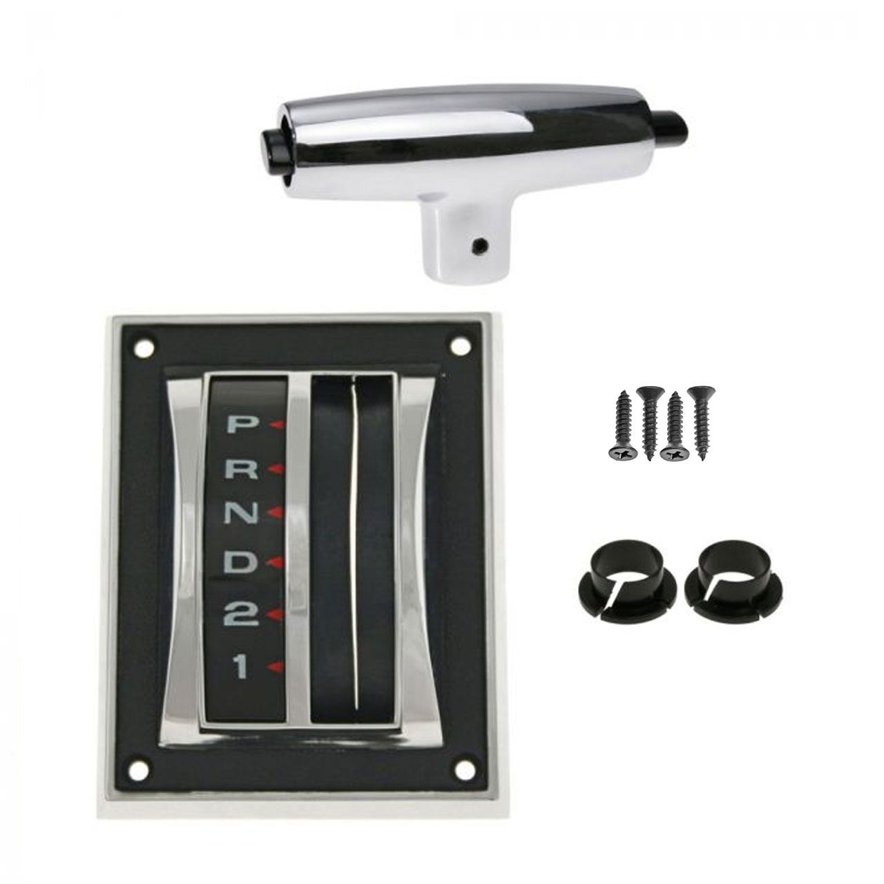 Schaltkulisse mit T-Griff, 67-68, Automatik, ohne Mittelkonsole, Satz Schaltkulisse mit T-Griff, 67-68, Automatik, ohne Mittelkonsole, Satz