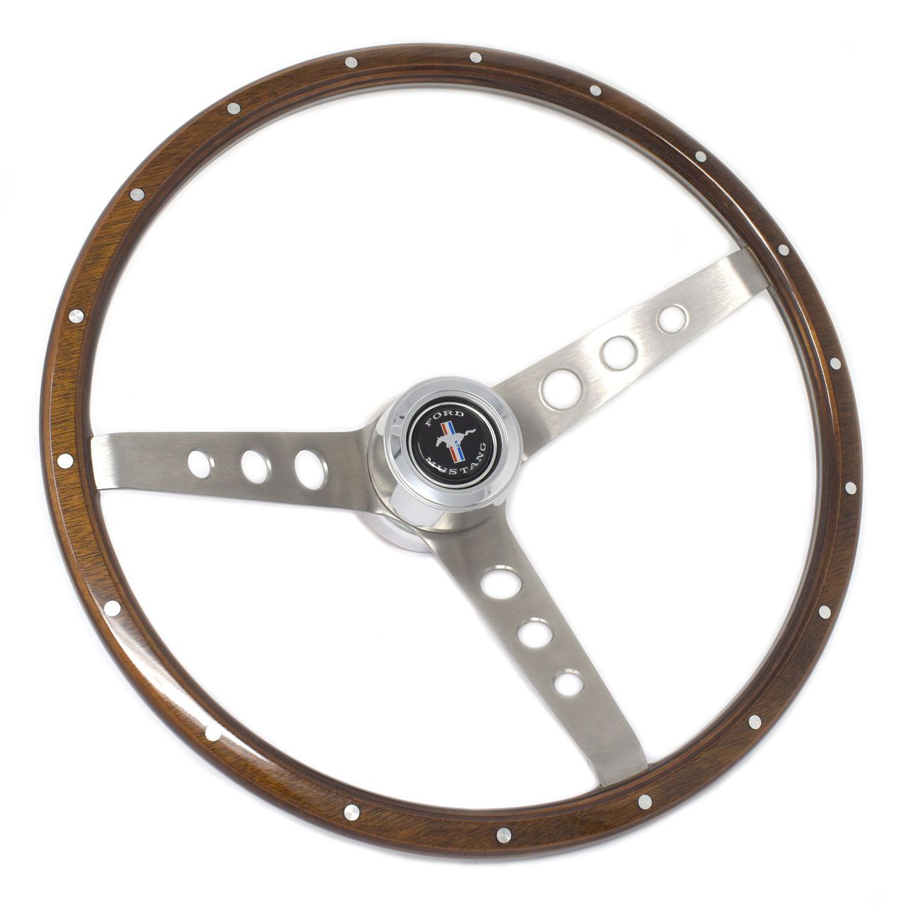 Holzlenkrad 15" mit Running Horse & Nabe, alle 65-73 Holzlenkrad 15" mit Running Horse & Nabe, alle 65-73