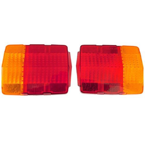 Glas Rückleuchte, 65-66, Rot mit gelbem Blinker