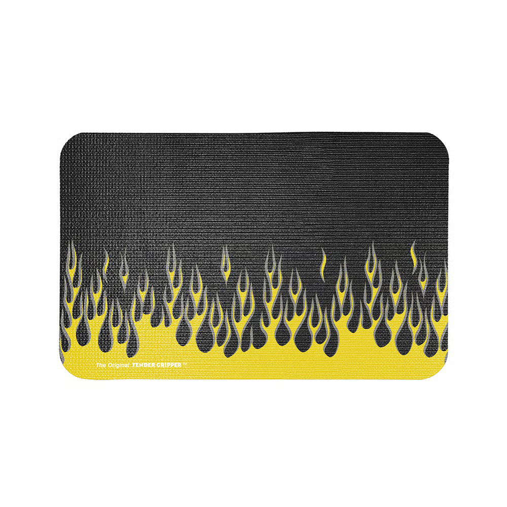 Kotflügelschoner mit - Yellow & Silver Flames - Logo, Stück