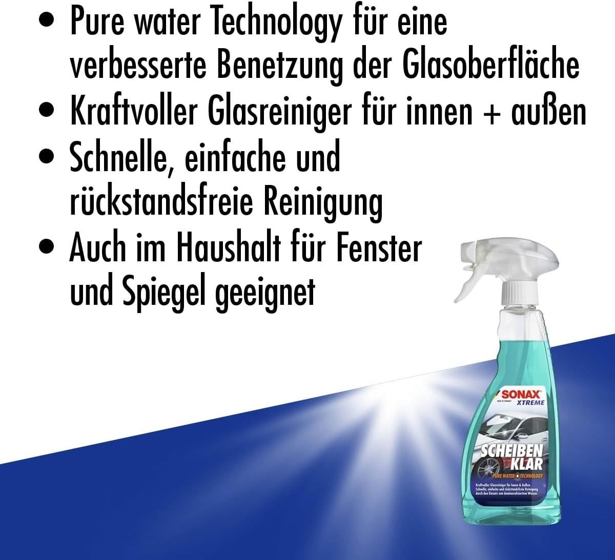 SONAX XTREME ScheibenKlar - Pure Water Technology (500 ml) Glasreiniger