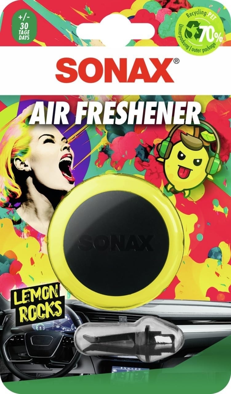 SONAX Air Freshener Lemon Rocks - Lufterfrischer mit Lemon-Duft (1 Stück)