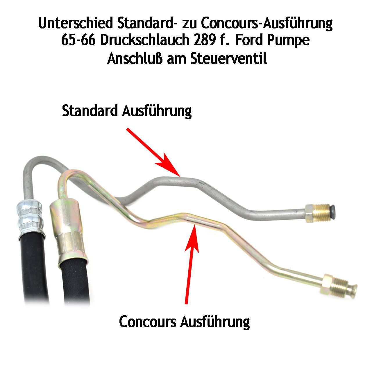 Druckschlauch Servo, 65-66, 289, Fordpumpe, Concours