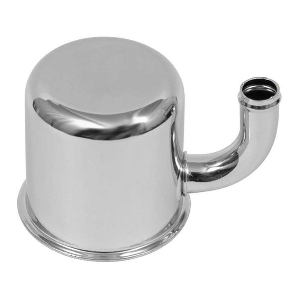 Öldeckel, 65-66, 260 & 289cui, mit Entlüfteranschluß, Chrom, für Rohrstutzen (Push On) Öldeckel, 65-66, 260 & 289cui, mit Entlüfteranschluß, Chrom, für Rohrstutzen (Push On)