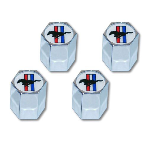 Ventilkappen mit Mustang Logo & Tri-Bar Ventilkappen mit Mustang Logo & Tri-Bar