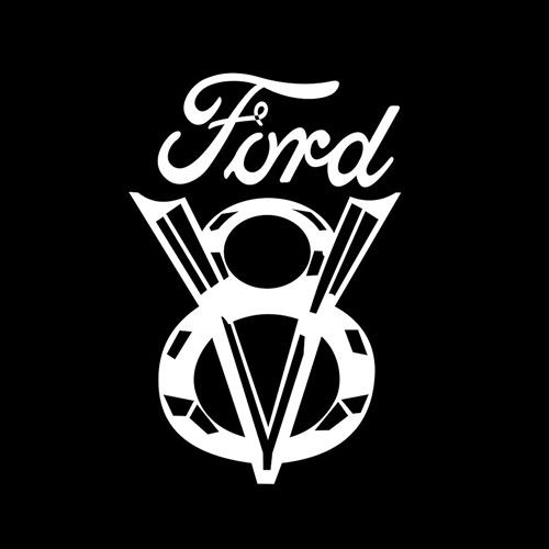 Kotflügelschoner mit - Ford V8 - Logo, Stück