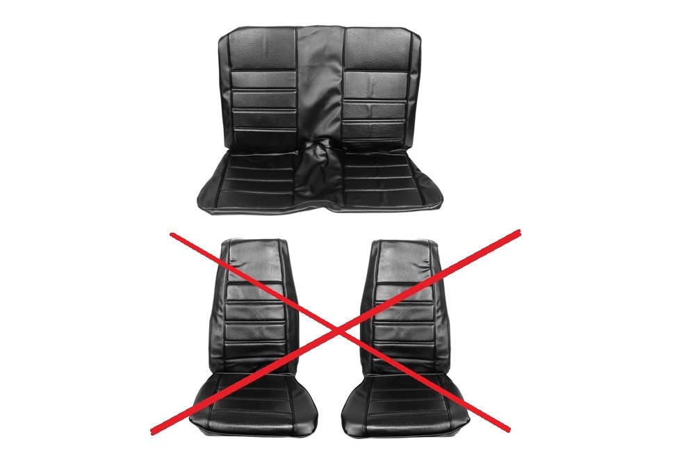 Sitzbezugsatz Standard, 71-73 Fastback, Schwarz (Black)