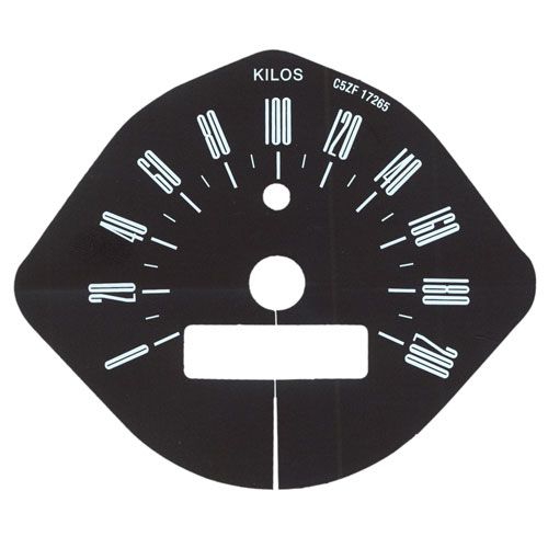 Tachoscheibe mit 200km/h Skala, 66 (120mph) Tachoscheibe mit 200km/h Skala, 66 (120mph)