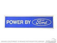 Aufkleber, Power by Ford, weiß/blau
