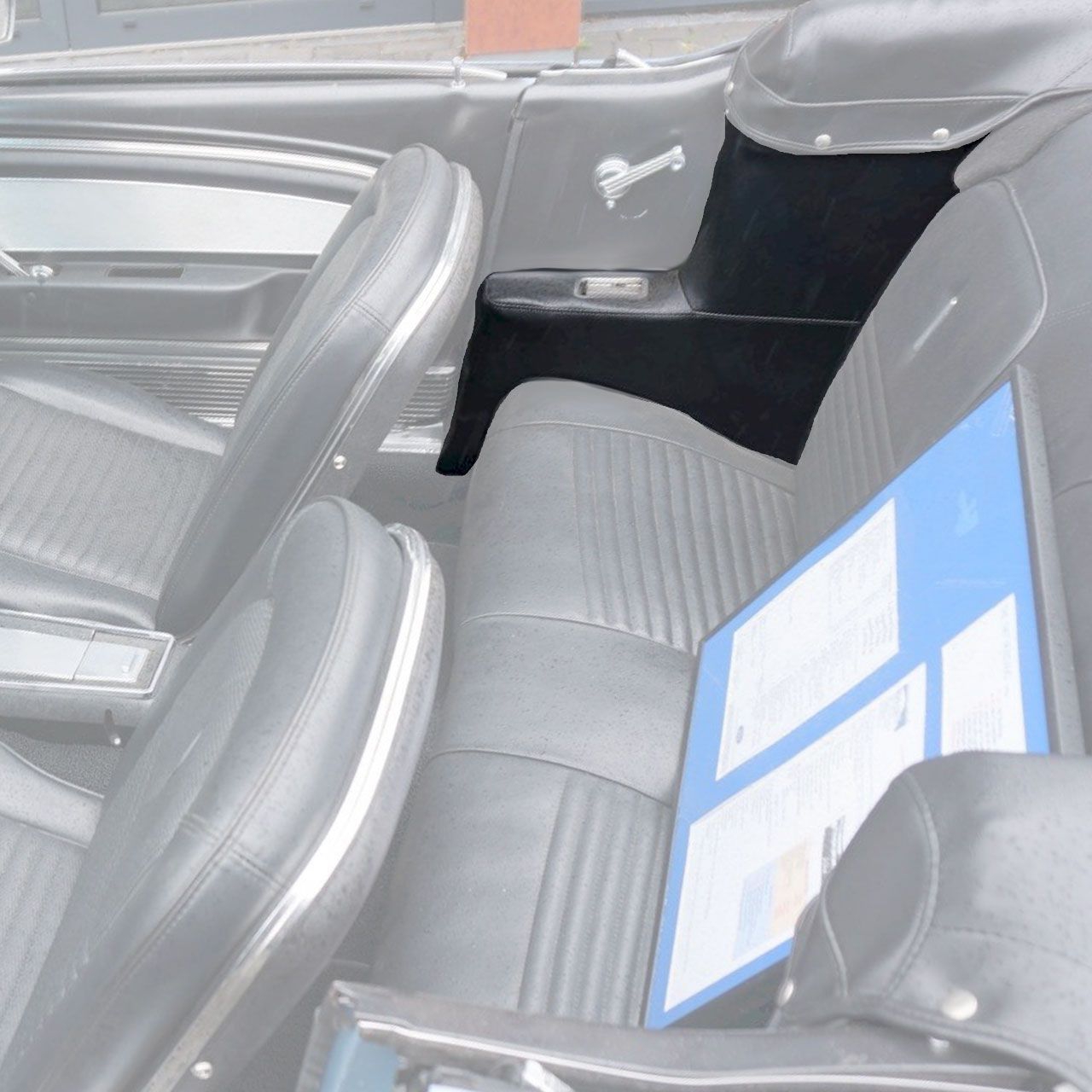 Bezug Seitenwandverkleidung 65-68 Cabrio, Schwarz Bezug Seitenwandverkleidung 65-68 Cabrio, Schwarz