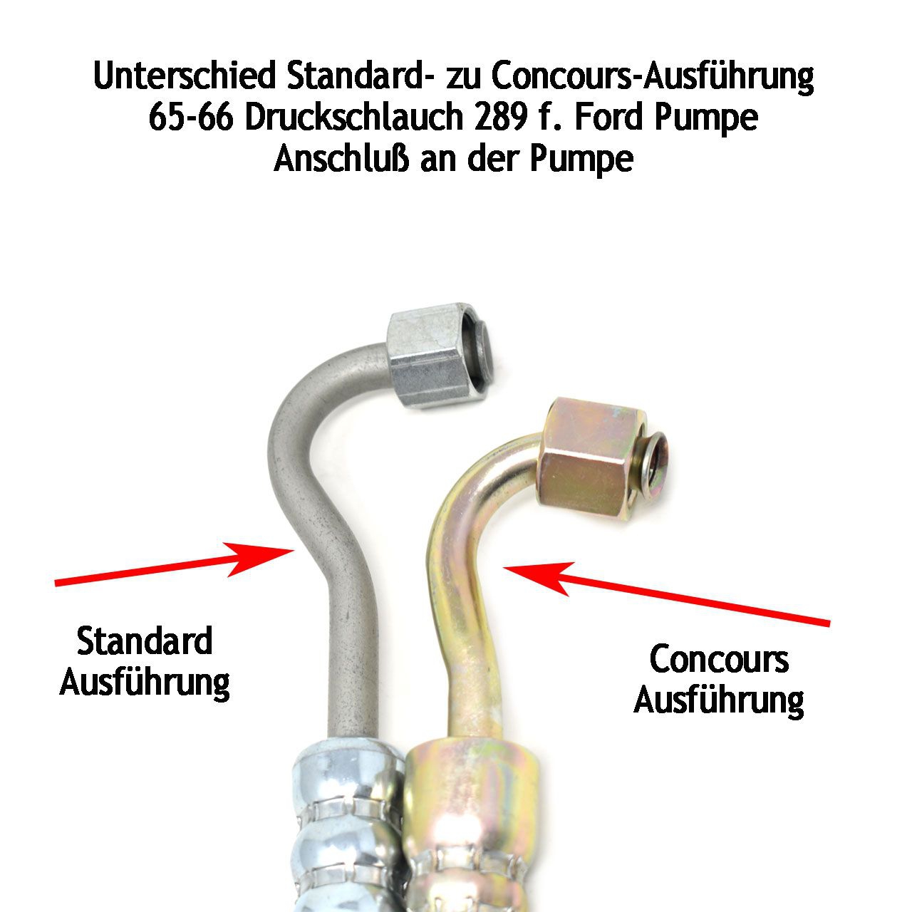 Druckschlauch Servo, 65-66, 289, Fordpumpe, Concours