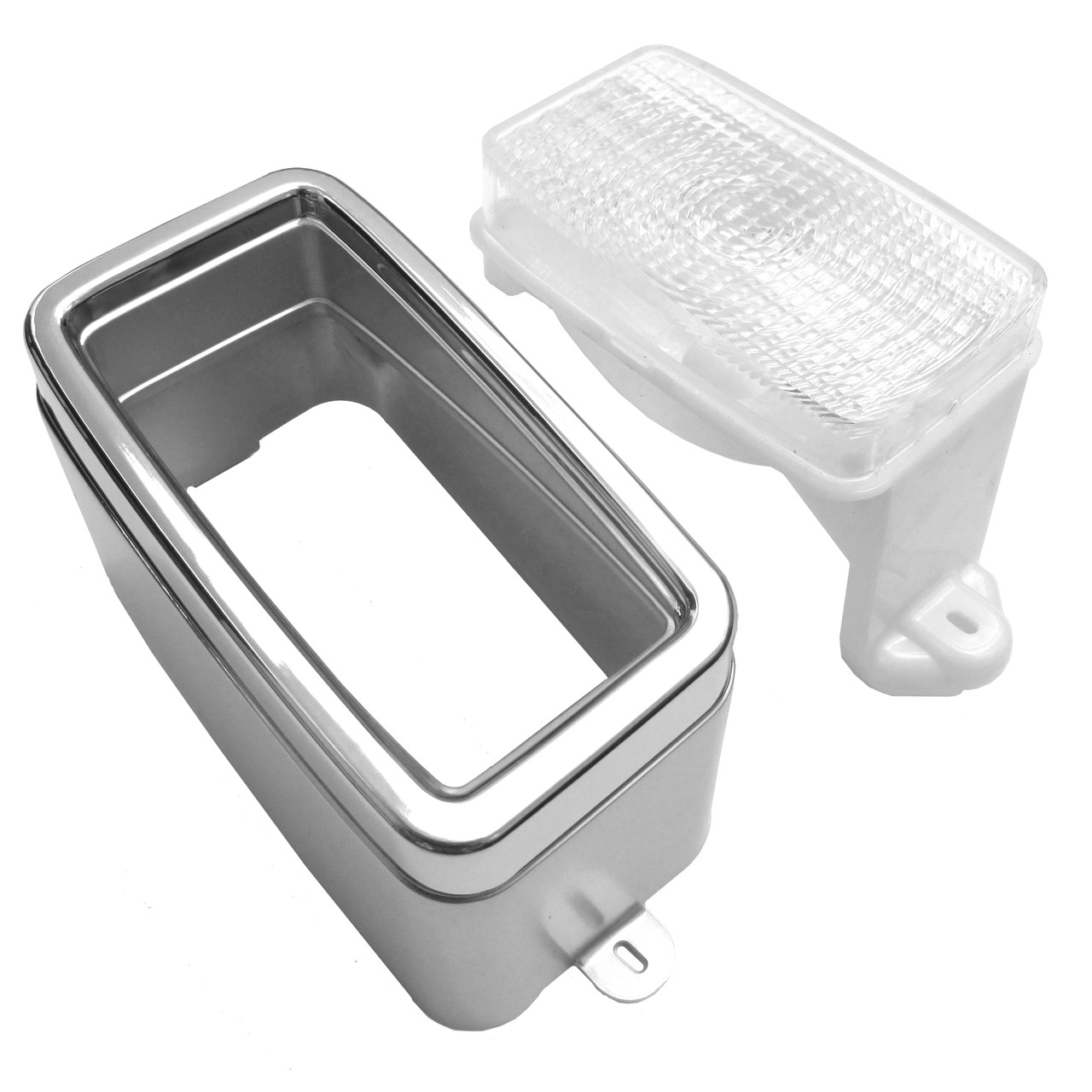 Blinker mit Abdeckblende im Kühlergrill 73, RH