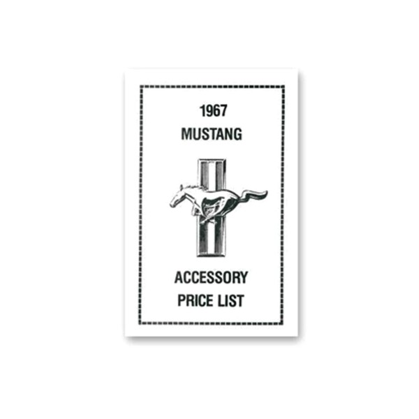 Preisliste inkl. Optionen für Mustang 1967