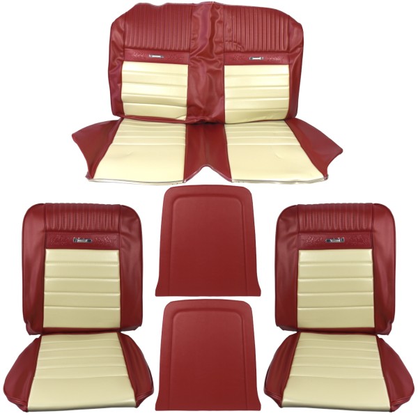 Sitzbezugsatz Pony, 65 Coupe, Rot/Weiß (Red/White)