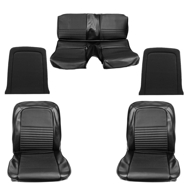 Sitzbezugsatz Deluxe, 67 Fastback, Schwarz (Black)