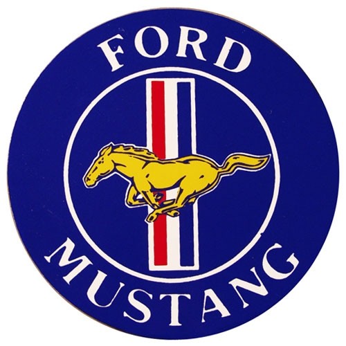 Aufkleber "Ford Mustang" mit Running Horse, Rund, Farbig