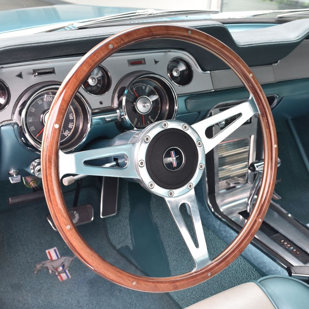 Für Ford MUSTANG I 1965-1974 Beige Leder Lenkrad Abdeckung Doppel