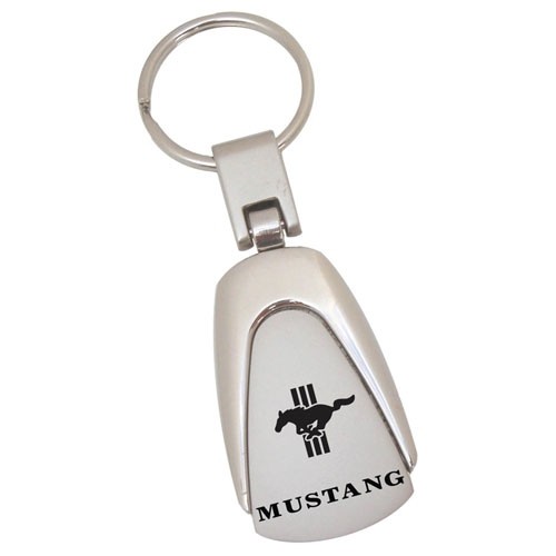 Schlüsselanhänger Metall Mustang Tri-Bar mit Schriftzug